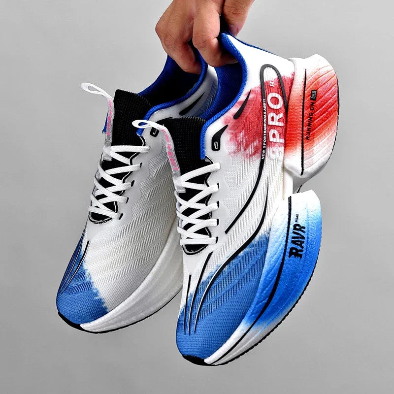 Baskets de Course Legeres & Confortables blanc bleu