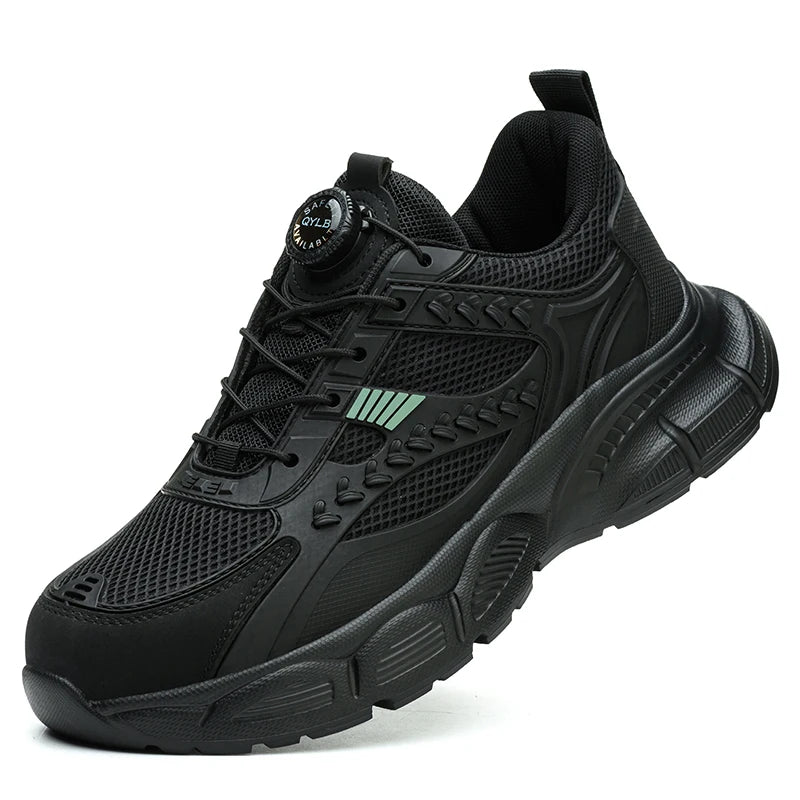 Baskets de Securite Confortables a Bout en Acier avec Fermeture Rotative - Unisexe noir