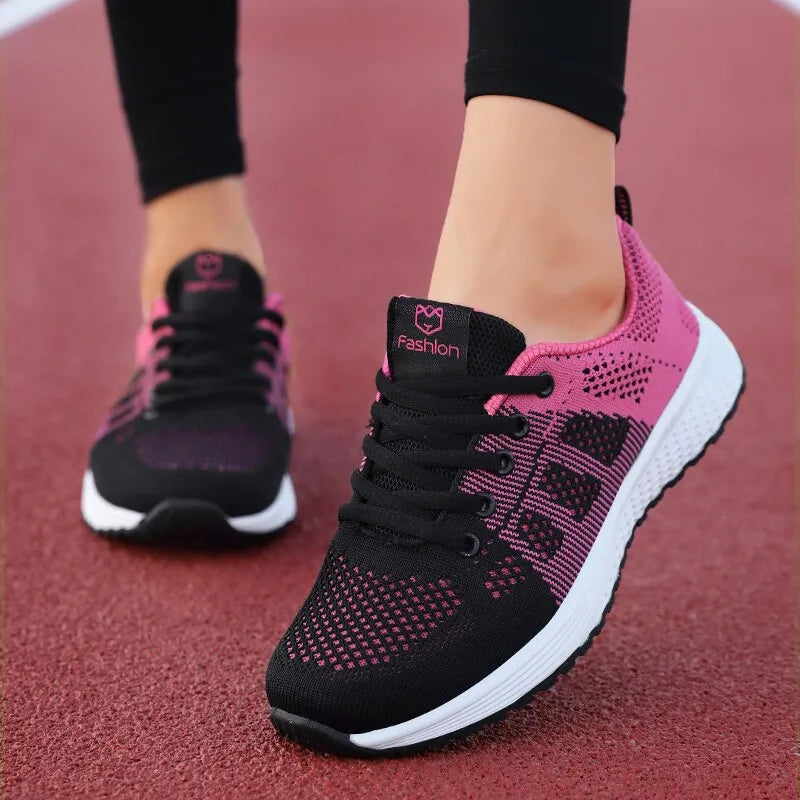 Baskets de Sport Respirantes et Antiderapantes - Pour Femmes rose et noir