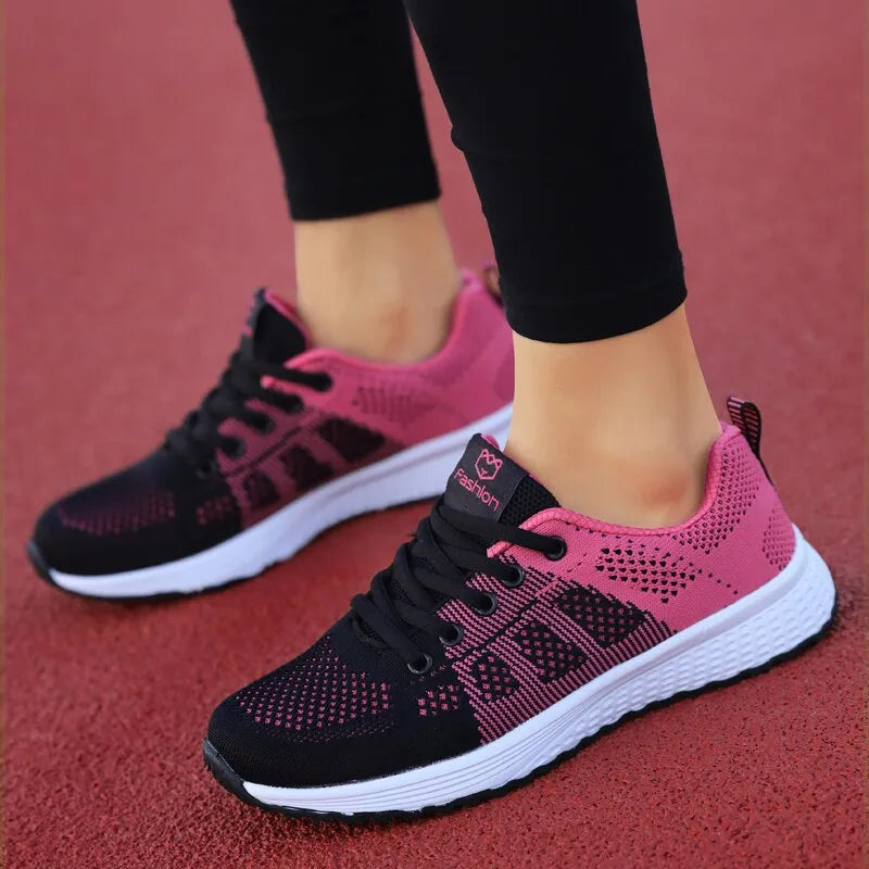 Baskets de Sport Respirantes et Antiderapantes - Pour Femmes rose et noir1