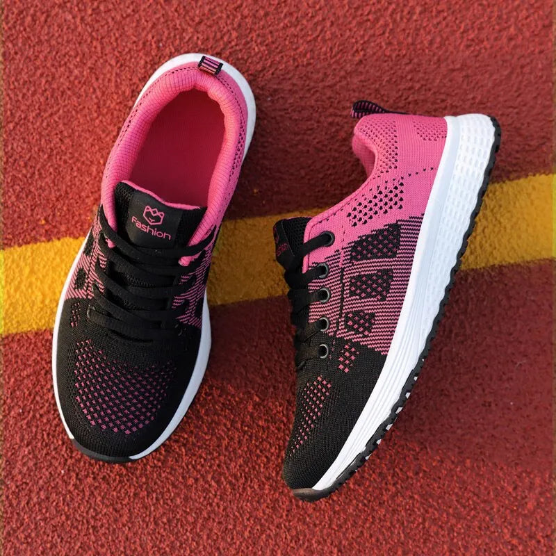 Baskets de Sport Respirantes et Antiderapantes - Pour Femmes rose et noir2