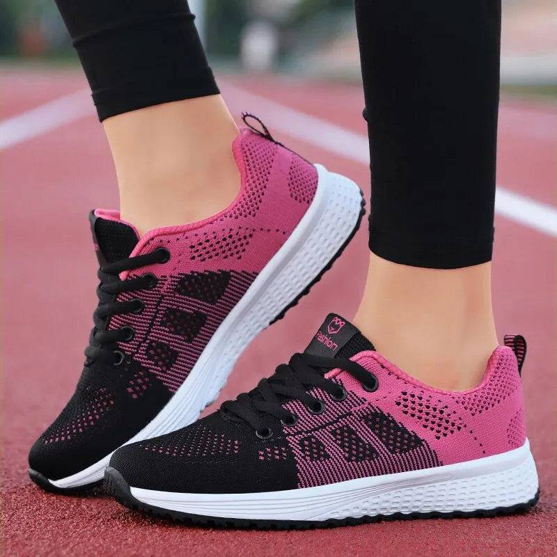 Baskets de Sport Respirantes et Antiderapantes - Pour Femmes rose et noir3