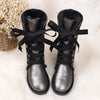 Bottes dHiver Hautes et Impermeables avec Doublure Chaude et Lacets en Rubans - Pour Femmes noir1