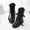 Bottes d'Hiver Hautes et Chaudes avec Lacets en Rubans et Doublure Douce - Pour Femmes noir