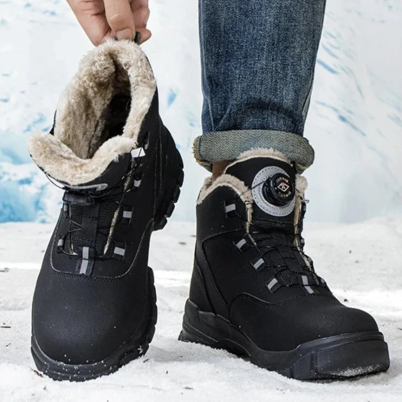 Bottes de Travail Fourrees Impermeables Parker à Bouton Rotatif noir1