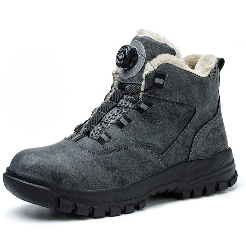Bottes de securite Fourrees Impermeables Parker a Bouton Rotatif-Unisexe gris
