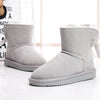 Bottines dHiver Chaudes en Fourrure et daim doux avec Nœud Decoratif- Pour Femmes gris2