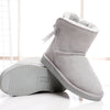 Bottines dHiver Chaudes en Fourrure et daim doux avec Nœud Decoratif- Pour Femmes gris 1