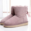Bottines dHiver Chaudes en Fourrure et daim doux avec Nœud Decoratif- Pour Femmes rose