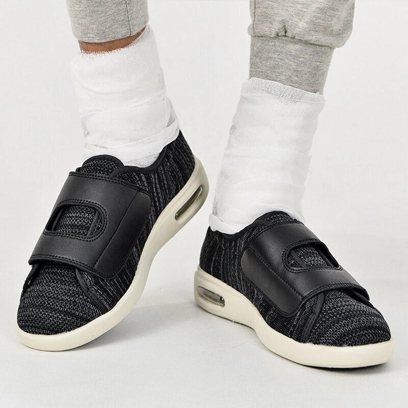 Chaussures Orthopediques Legeres Diabetiques pour Personne Agee - Unisexe noir gris1