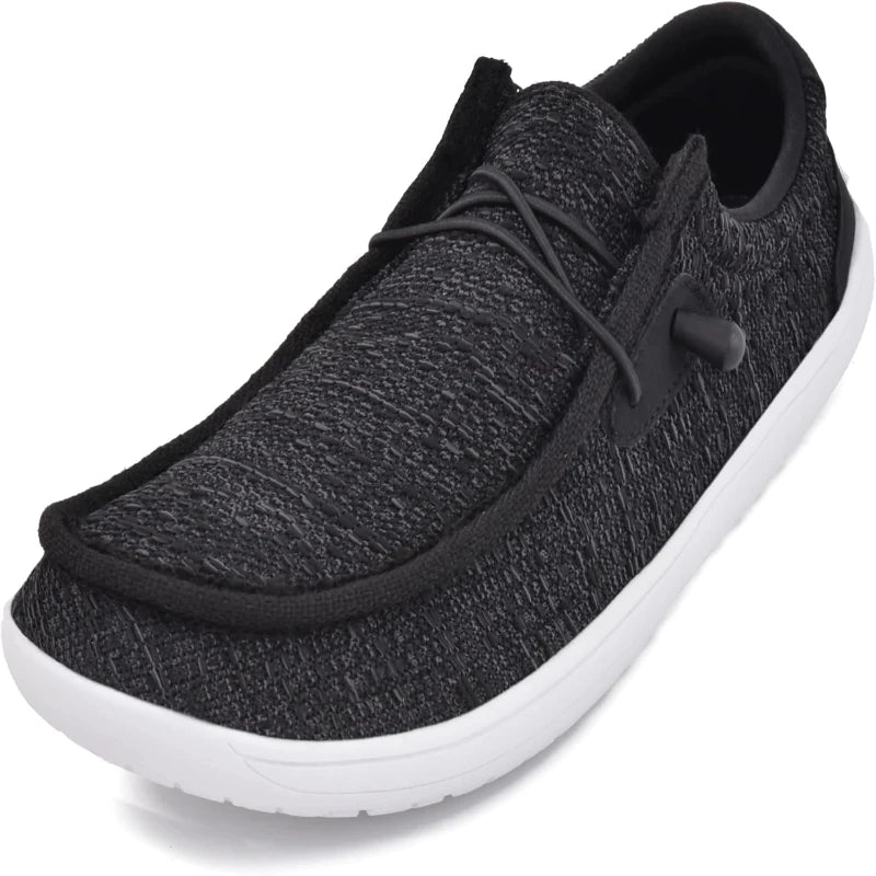 Chaussures Pieds Nus pour Hommes Minimalistes Bout Large & Zéro Drop-noir&blanc1