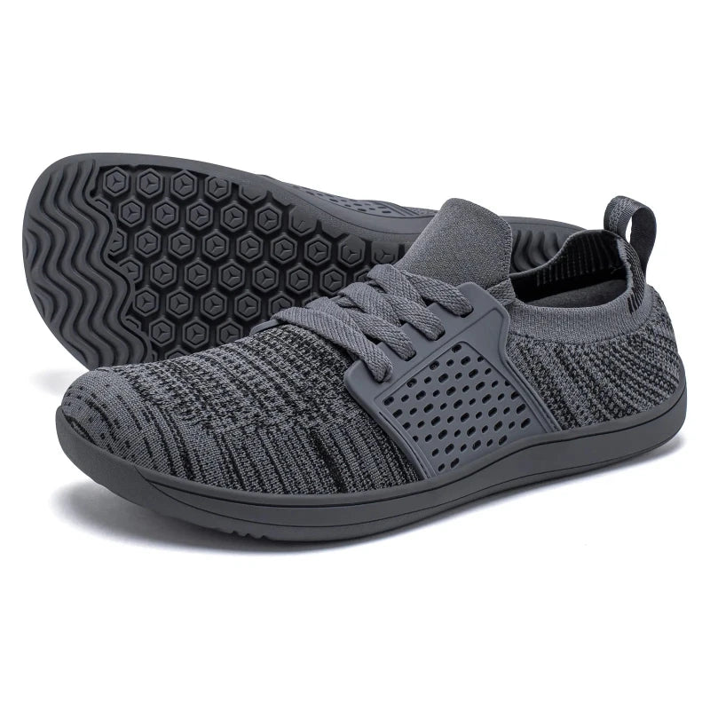 Chaussures minimalistes larges et en Mesh Respirant pour homme gris