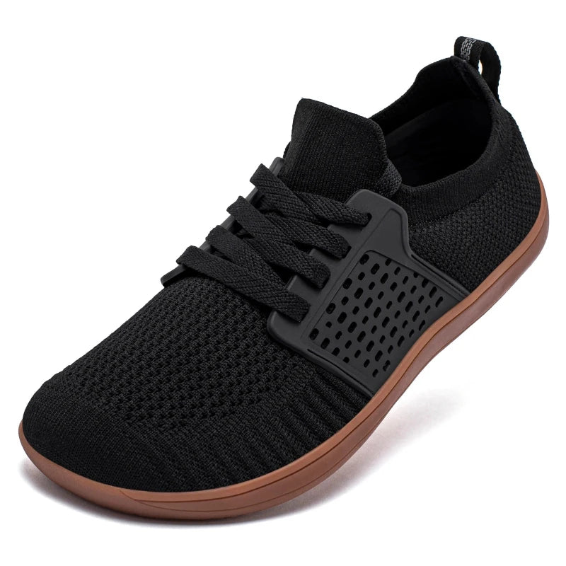 Chaussures minimalistes larges et en Mesh Respirant pour homme nir marron