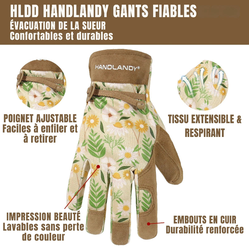 Gants de Jardinage en Cuir PU Legers & Flexibles - Pour Femmes1