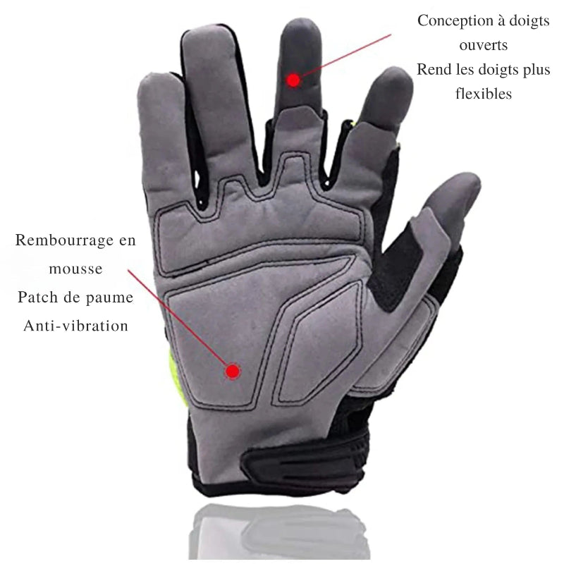 Gants de Travail a Demi-Doigts Robustes et Durables - Unisexe2