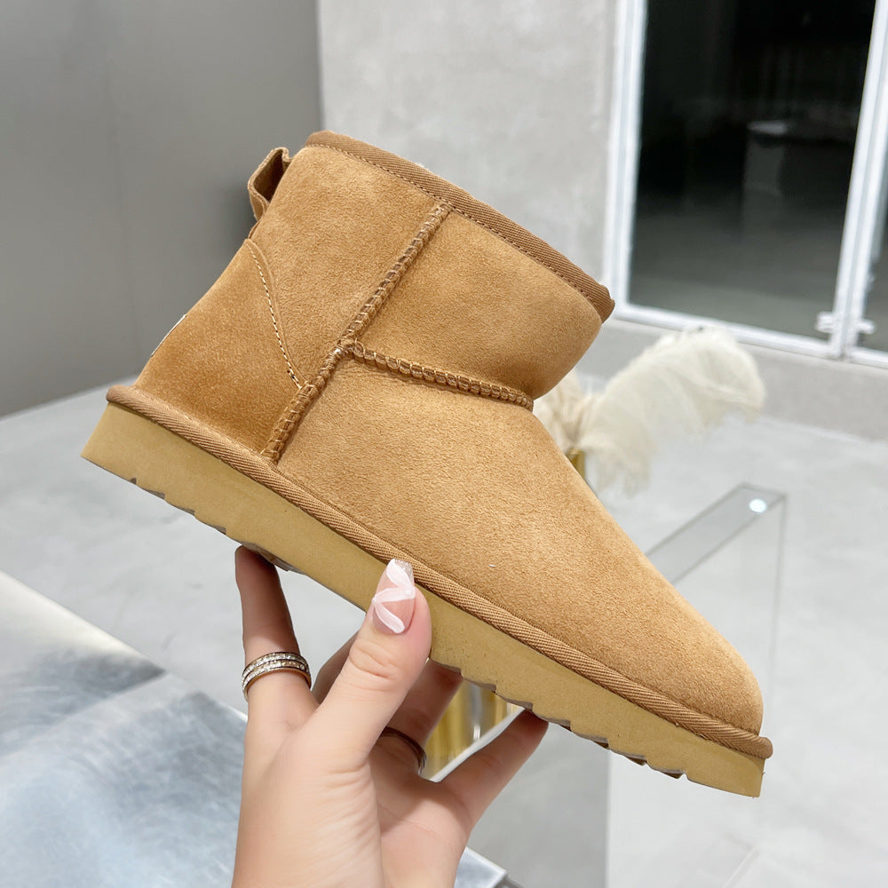 Women's Platform Slip-On Round Toe Ankle Boots