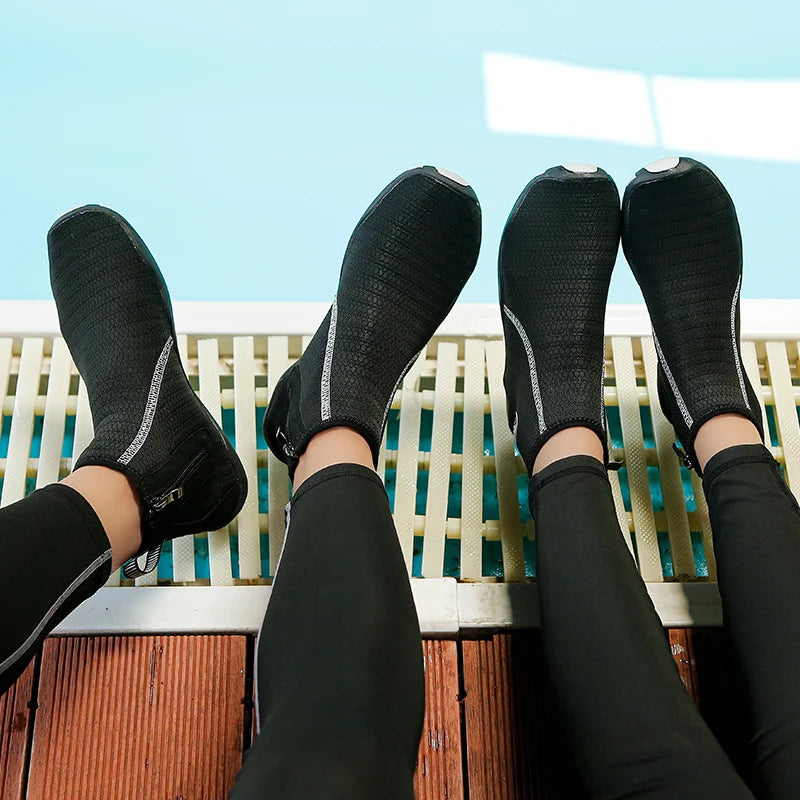 Baskets Pieds Nus Respirantes en Néoprène à Fermeture Éclair