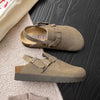 Sabots Retro en Suedine Doux avec Boucle Reglable - Pour Femmes beige