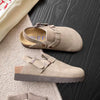 Sabots Retro en Suedine Doux avec Boucle Reglable - Pour Femmes gris