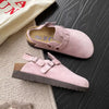 Sabots Retro en Suedine Doux avec Boucle Reglable - Pour Femmes rose