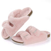 Sandales Boston en Fourrure Moelleuse et Liege - Pour Femme rose