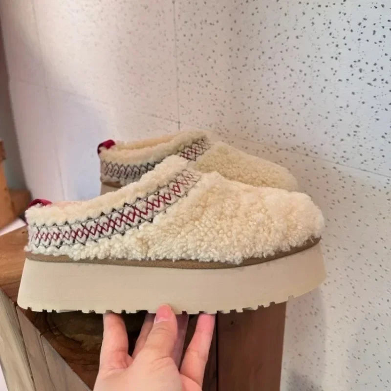 Women's Warm Fur Platform Mules 