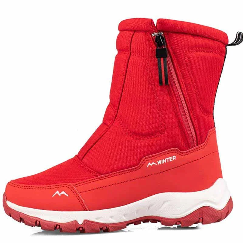 winter-bottes-de-neige-chaudes-et-impermeables rouge