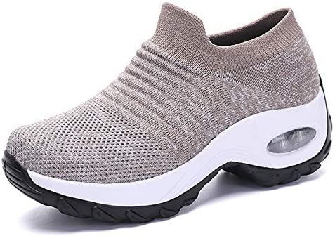 Breathable mesh high heel air cushion sneakers