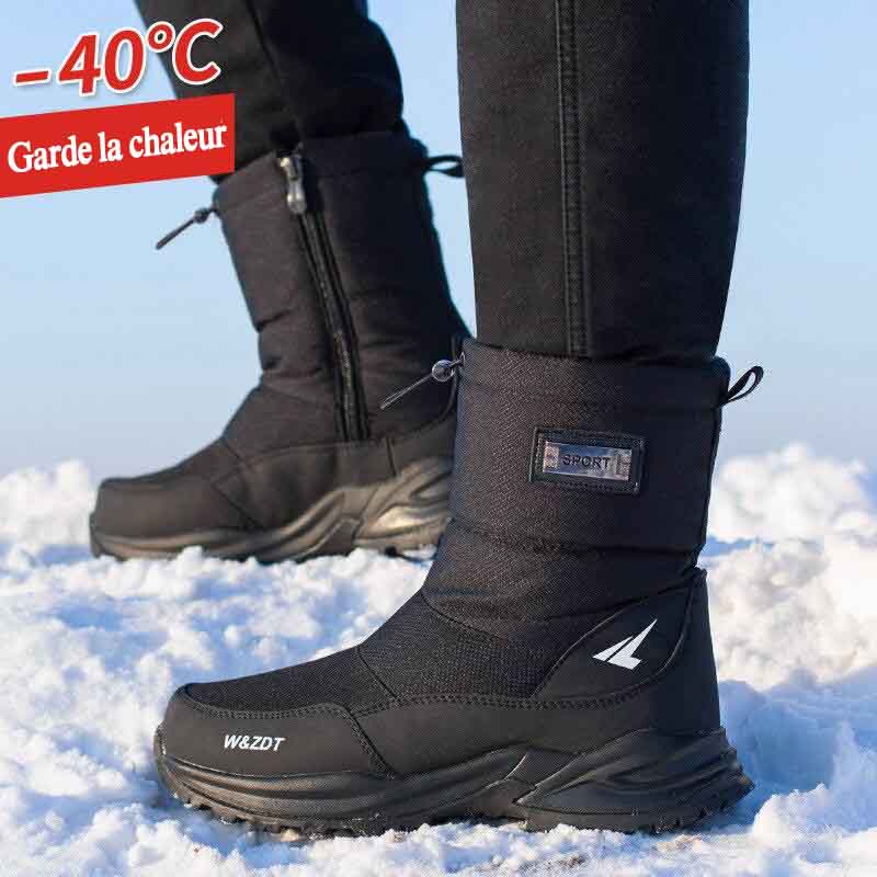 Waterproof and non-slip snow boots with thick fur