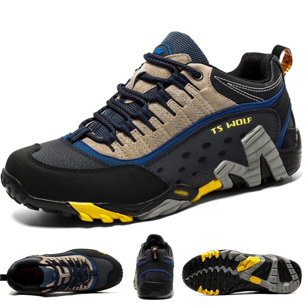 Genuine leather mountain hiking and climbing shoes