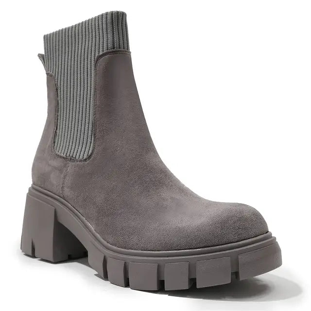 Nubuck Heeled Ankle Boots for Women: Elegance and Comfort for Fall-Winter